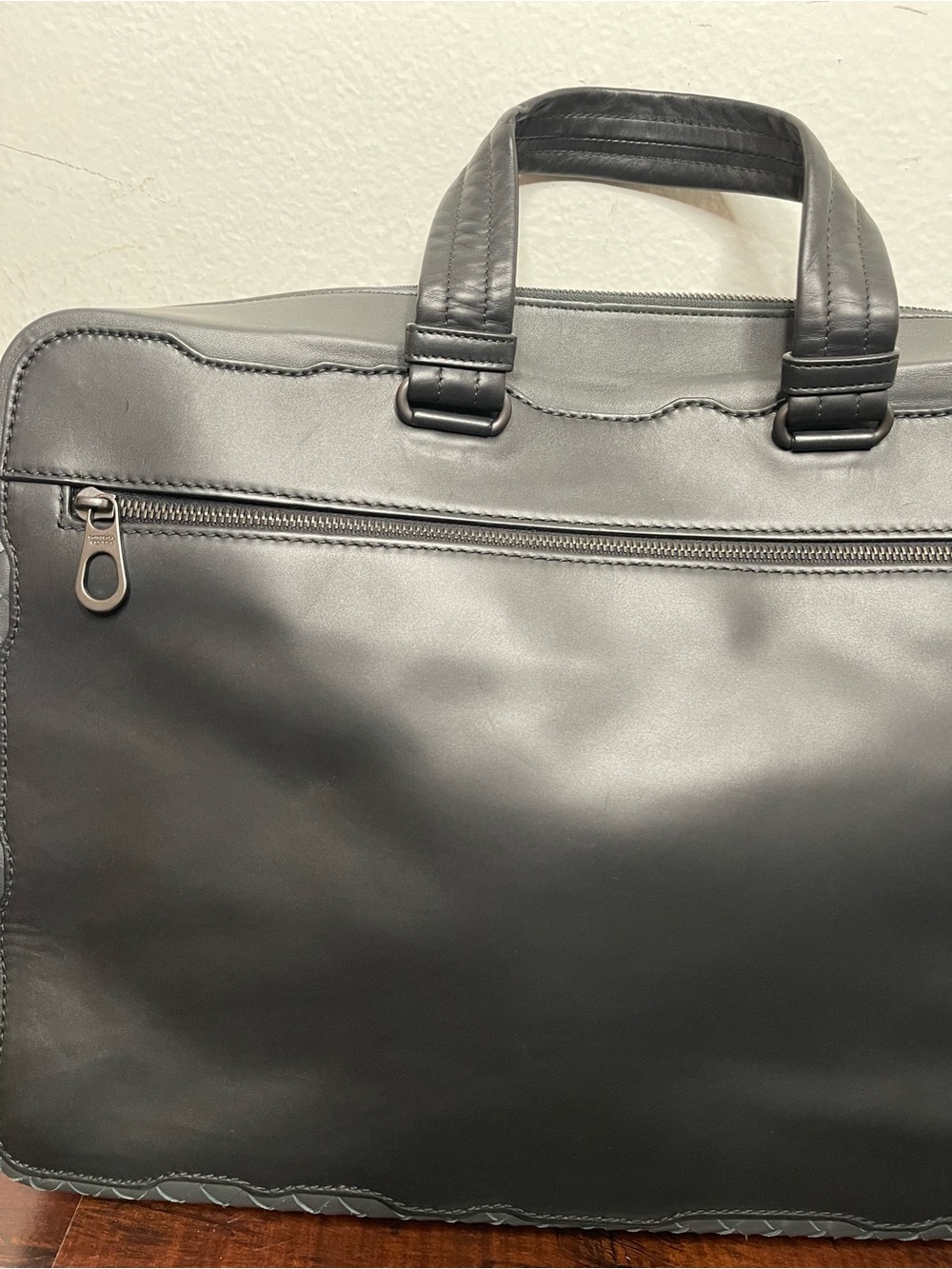 BOTTEGA VENETA BLACK LEATHER INTRECCIATO BRIEFCASE LAPTOP BAG $4200 RETAIL - Picture 12 of 15